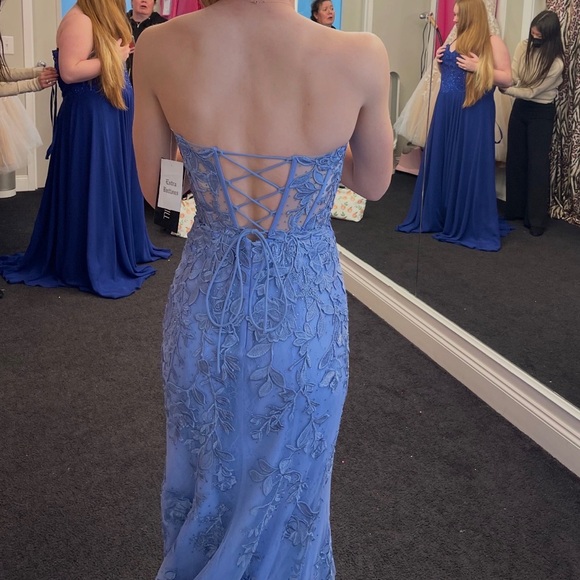 Sherri Hill Periwinkle Blue Prom Dress - Picture 4 of 4